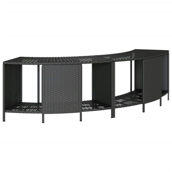 vidaXL Hot Tub Surround Black Poly Rattan and Solid Wood Acacia