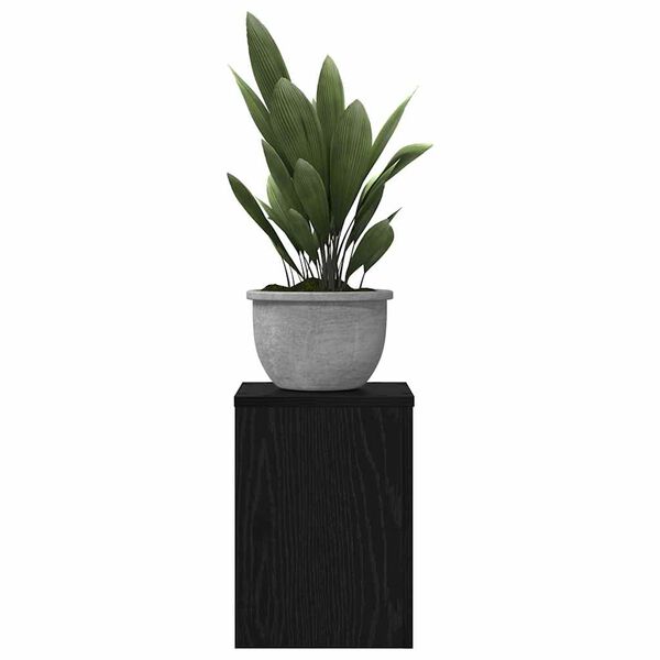 vidaXL Plant Stand 2 pcs Black Oak 25 x 25 x 35 cm Engineered Wood