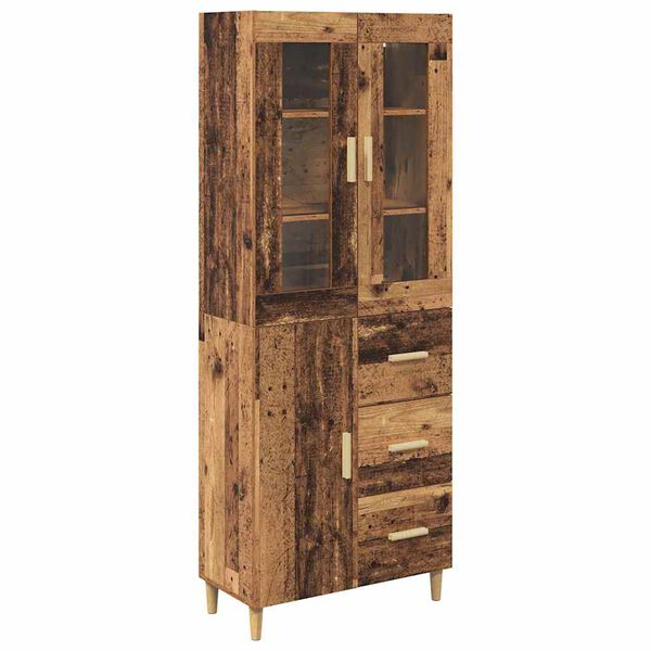 vidaXL Highboard Old Wood 69.5 x 34 x 180 cm Engineered Wood