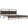 vidaXL Metal Bed Frame without Mattress Brown Oak 180x200 cm