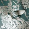 DUTCH WALLCOVERINGS Wallpaper Peacock Green and Silver