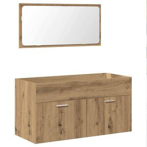 vidaXL Bathroom Cabinet with Mirror Artisan Oak Engineered Wood