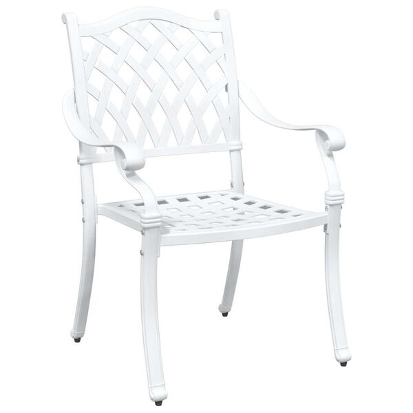 vidaXL Garden Table Set 3 pcs White Cast Aluminium