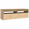 vidaXL TV Cabinet with LED Lights Artisan Oak 120x35x40 cm Engineered Wood