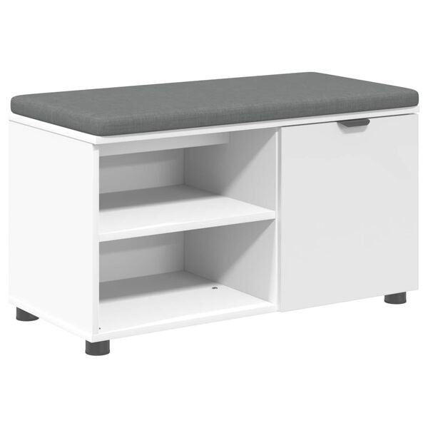 vidaXL Hall Bench with Cushion Plain White 80 x 38 x 46 cm