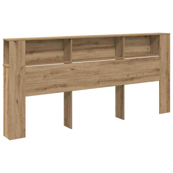 vidaXL Headboard Cabinet with Shelf Artisan Oak 220 x 18.5 x 102.5 cm