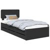 vidaXL Bed Frame with Drawer Black 75 x 190 cm Engineered Wood
