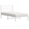 vidaXL Metal Bed Frame without Mattress with Headboard White 90x190cm