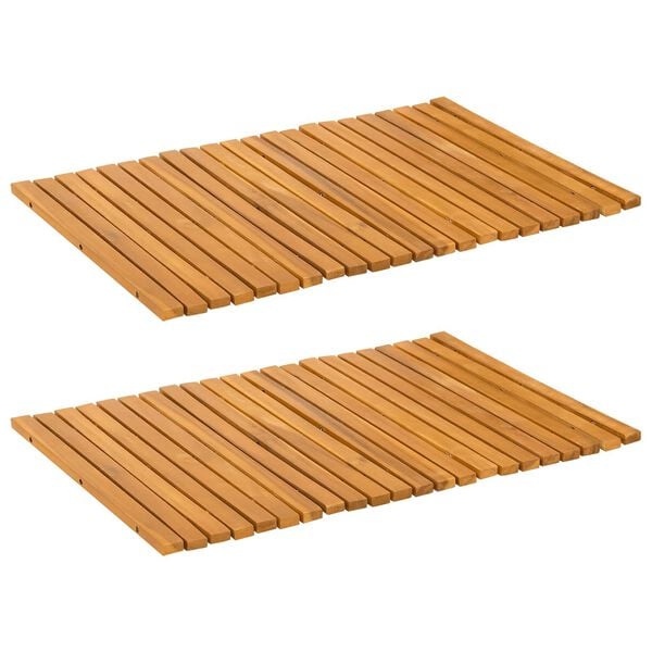 vidaXL Bath Mat Plain Brown 60 x 40 cm Wood