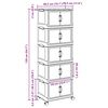 vidaXL Stackable Storage Box with Wheels 5-Tier 28 L 48.5x29.5x139 cm