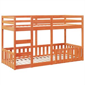 vidaXL Bunk Bed Wax Brown 80x200 cm Solid Wood Pine