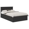 vidaXL Bed Frame with Headboard Black 120 x 190 cm Engineered Wood