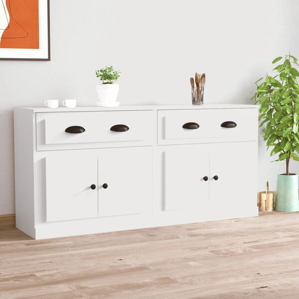 vidaXL Sideboards 2 pcs White Engineered Wood