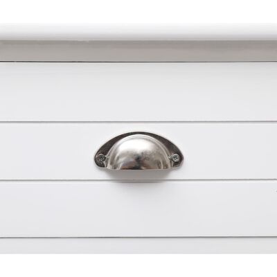 vidaXL Sideboard White 108x30x76 cm Solid Paulownia Wood