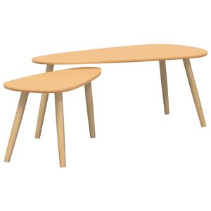 vidaXL Coffee Table | Set of 2 | Brown | Solid pine wood, MDF | Two-piece set