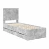 vidaXL Bed Frame with Drawer Concrete Grey 75 x 190 cm Engineer Wood