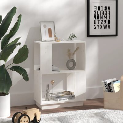 vidaXL Book Cabinet/Room Divider White 51x25x70 cm Solid Wood Pine