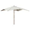 vidaXL Garden Parasol | Sand | Polyester, Solid Hardwood, Laminated Bamboo