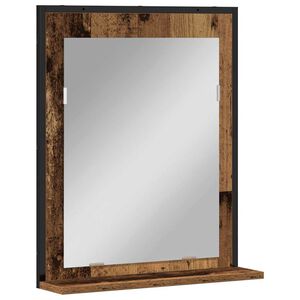 vidaXL Mirror Old wood 50 x 12 x 60 cm Glass and Engineered Wood