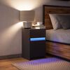 vidaXL Bedside Cabinet with LED Lights Black Engineered Wood