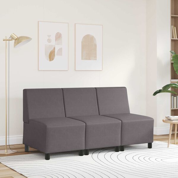 vidaXL Modular Sofa Unit Armless Grey 55 x 74 x 82 cm Faux Leather