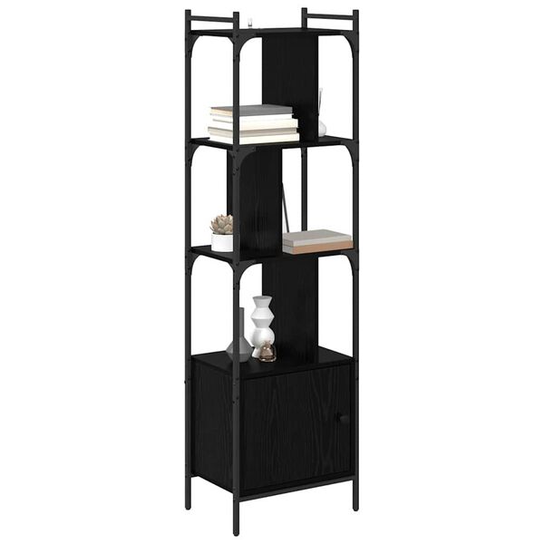 vidaXL Bookcase Black Oak 44.5 x 30 x 154.5 cm Engineered Wood