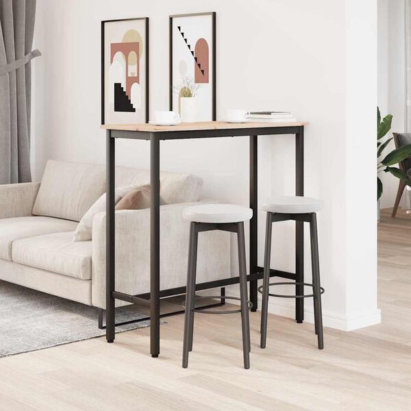 vidaXL Table Natural 100 x 40 x 101 cm Engineered Wood and Steel