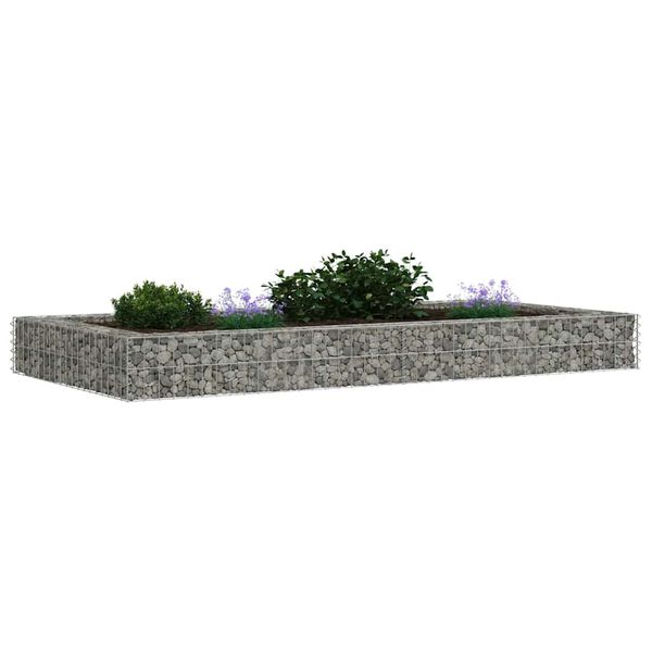 vidaXL Gabion Raised Bed Galvanised Steel 200x100x20 cm