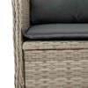 vidaXL Garden Bench Light Grey Poly Rattan