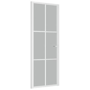 vidaXL Interior Door 76x201.5 cm White Matt Glass and Aluminium