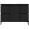 vidaXL Sink Cabinet Black 80x33x60 cm Engineered Wood