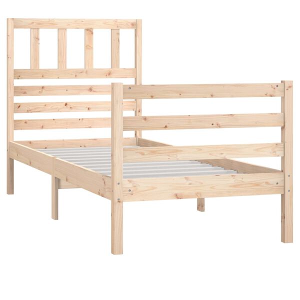 vidaXL Bed Frame without Mattress 75x190 cm Small Single Small Single Solid Wood