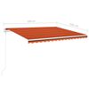vidaXL Manual Retractable Awning with Posts 4.5x3.5 m Orange and Brown