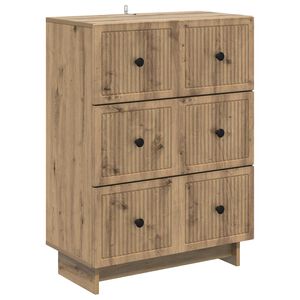 vidaXL Drawer Cabinet Artisan Oak 66 x 34.5 x 90 cm Engineered Wood