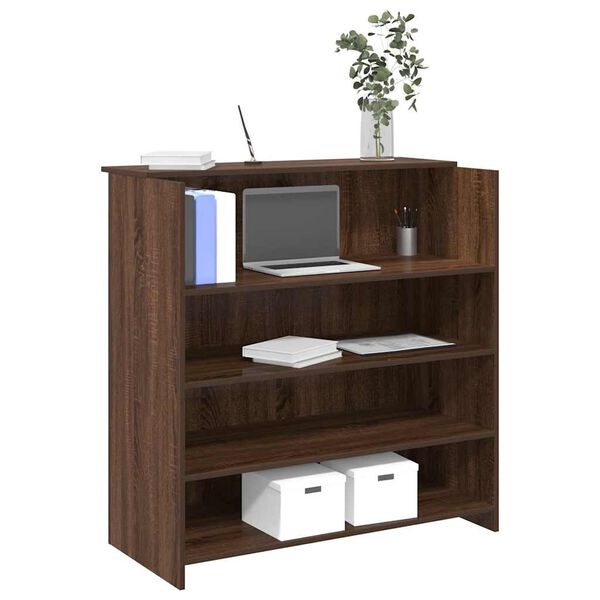 vidaXL Reception Desk Brown Oak 100x50x103.5 cm Engineered Wood