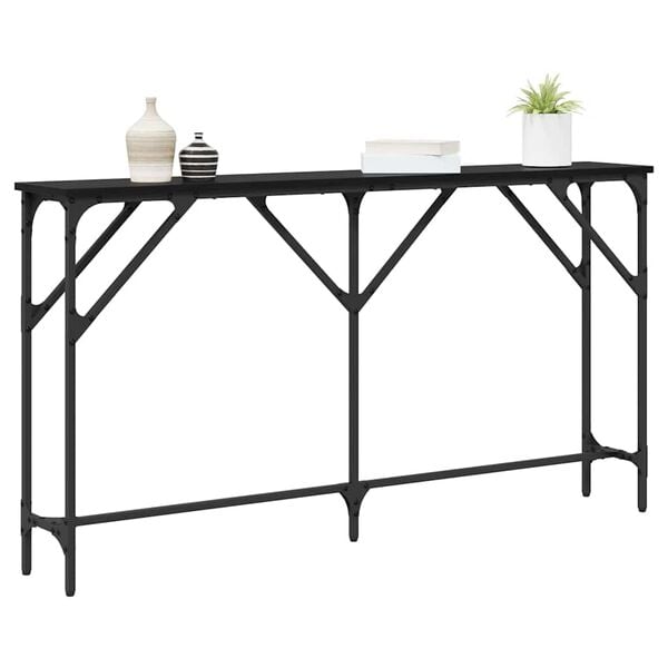 vidaXL Console Table Black oak 140 x 23 x 75 cm