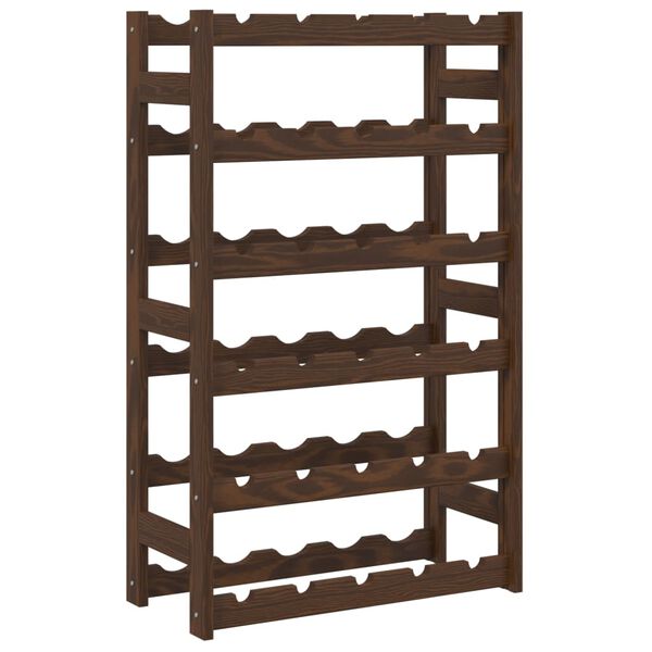 vidaXL Wine Rack for 30 Bottles Brown Solid Wood Pine