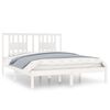 vidaXL Bed Frame without Mattress White Solid Wood King Size