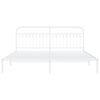 vidaXL Metal Bed Frame without Mattress with Headboard White 193x203cm