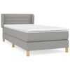 vidaXL Box Spring Bed with Mattress Light Grey 90x200 cm Fabric