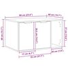 vidaXL Cat Litter Box Enclosure Concrete Grey 60x40x40 cm Engineered Wood