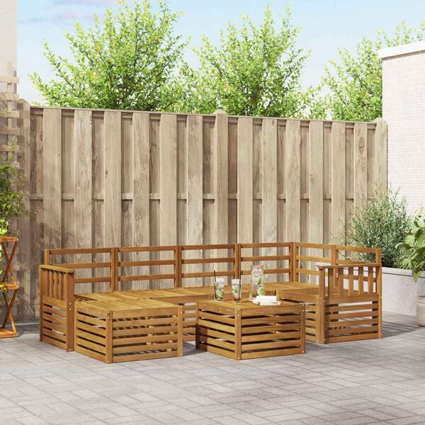 vidaXL Sofa Sets Natural Solid Acacia Wood