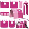 vidaXL Bunk Bed without Mattress with Slide and Curtains Pink 90x190 cm Single