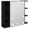 vidaXL Mirror Cabinet Black Oak 70 x 16.5 x 60 cm Engineered Wood