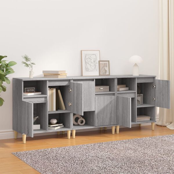 vidaXL Sideboards 3 pcs Grey Sonoma 60x35x70 cm Engineered Wood