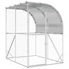 vidaXL Chicken Coop Silver 200 x 100 x 215 cm Galvanised Steel