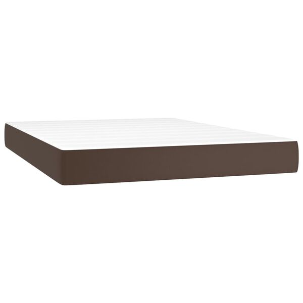 vidaXL Pocket Spring Bed Mattress Brown 140x190x20 cm Faux Leather