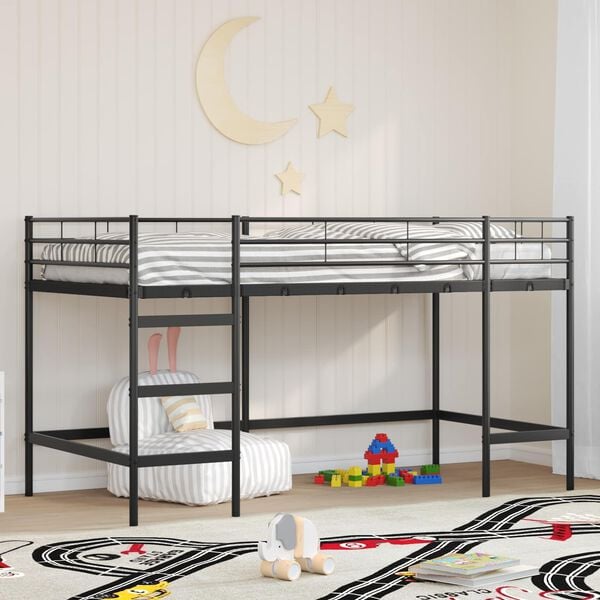 vidaXL Kids'Loft Bed Frame Black 100 x 201 cm