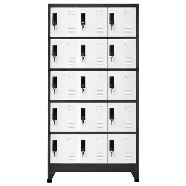 vidaXL Locker Cabinet Anthracite and White 90x40x180 cm Steel
