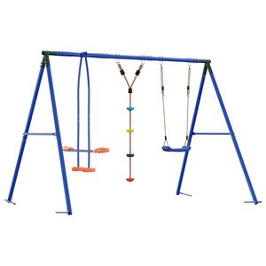vidaXL Outdoor Swing Set Multicolour Steel and PE